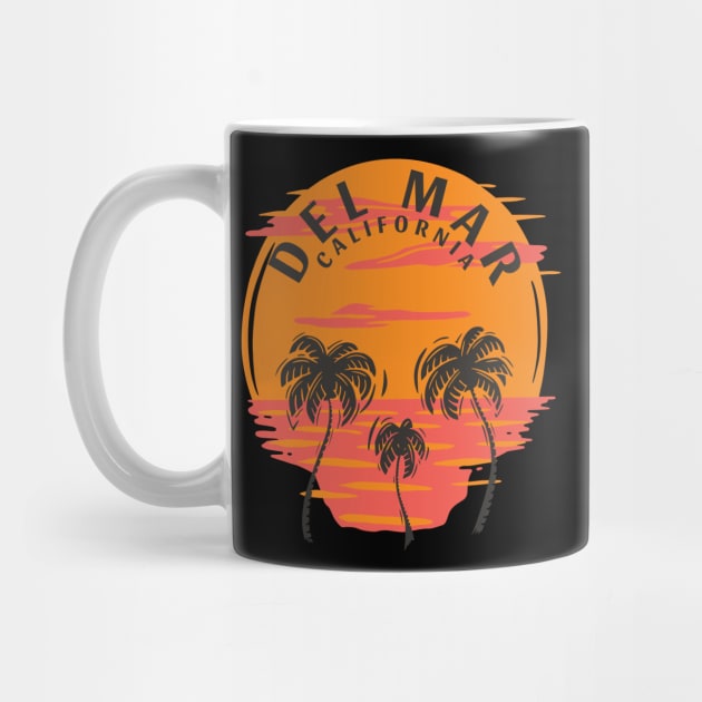 Del Mar California Sunset Skull and Palm Trees by Eureka Shirts